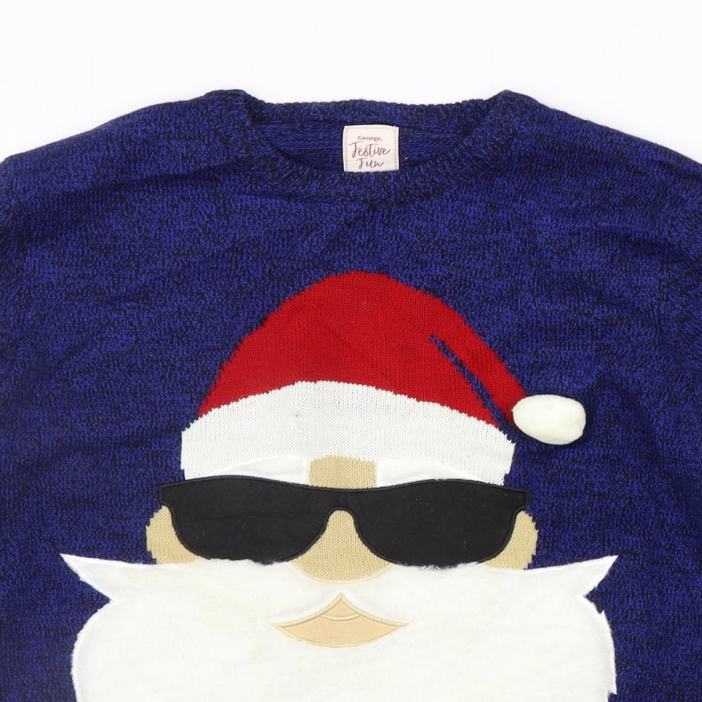 George Mens Black   Pullover Jumper Size M  - Santa