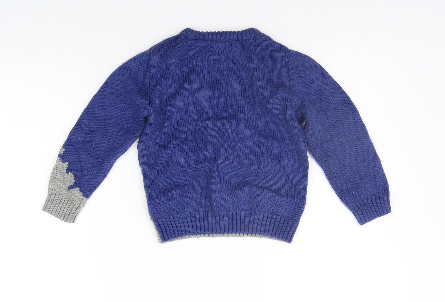 F&F Boys Blue   Henley Jumper Size 2-3 Years  - TRACTOR