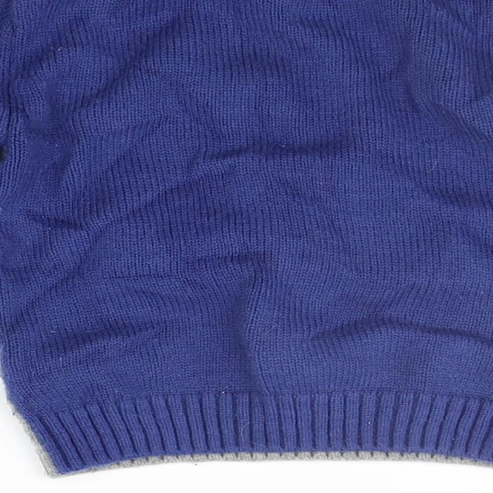 F&F Boys Blue   Henley Jumper Size 2-3 Years  - TRACTOR