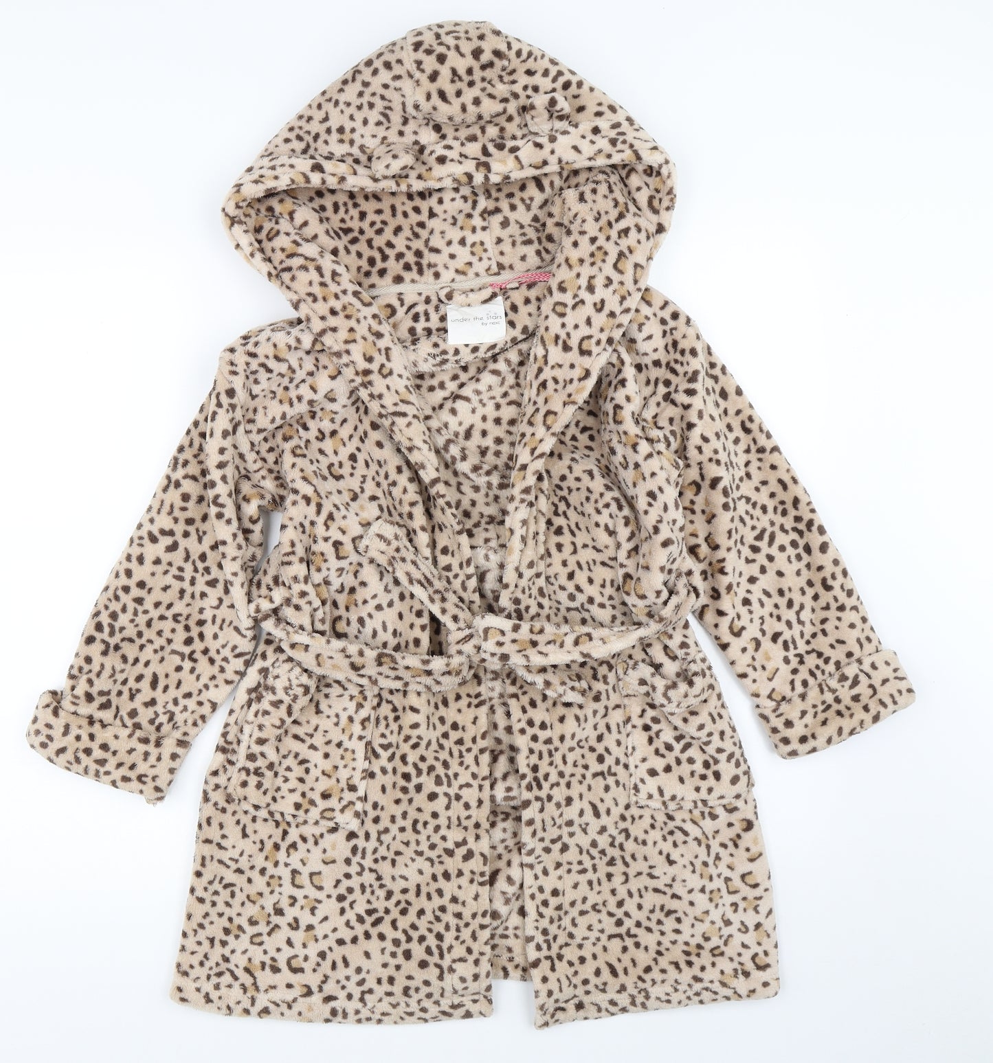NEXT Girls Beige Animal Print  Top Robe Size 7-8 Years