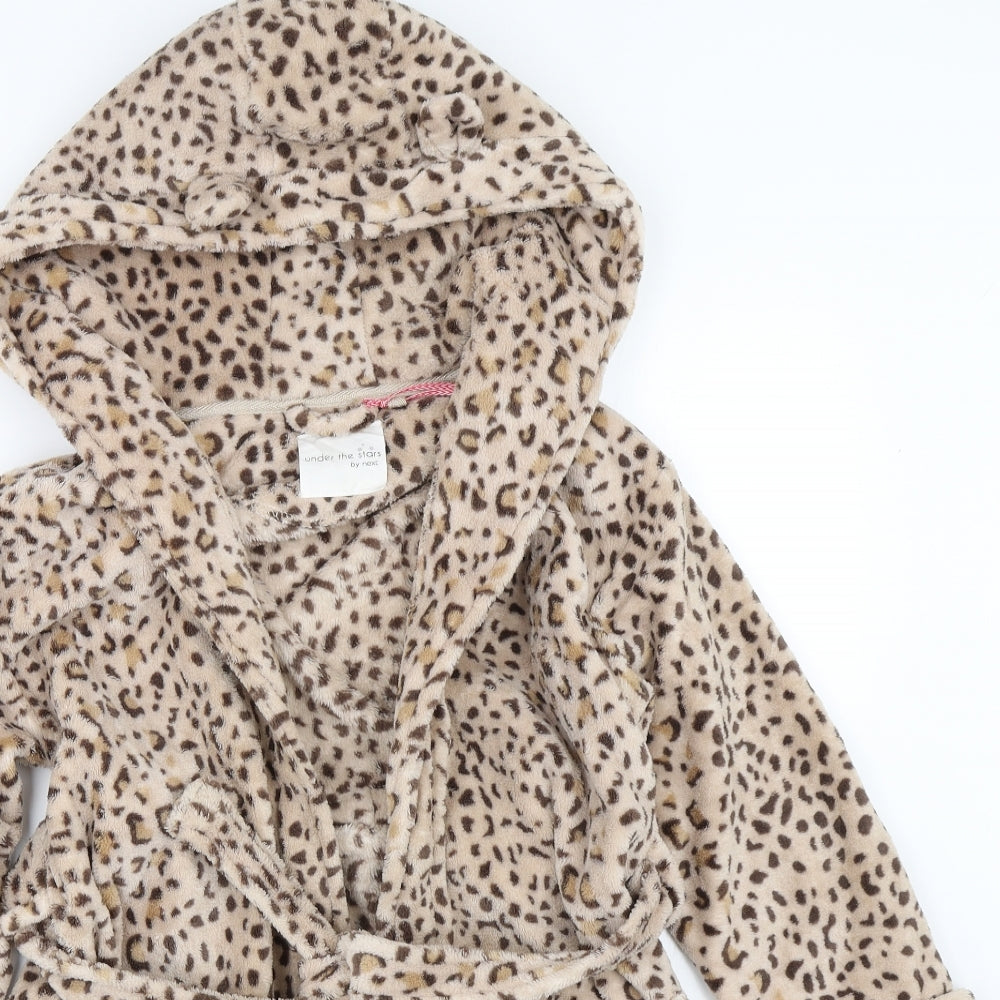 NEXT Girls Beige Animal Print  Top Robe Size 7-8 Years