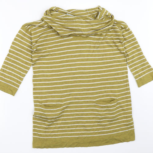 Wallis Womens Green Striped  Pullover Jumper Size S