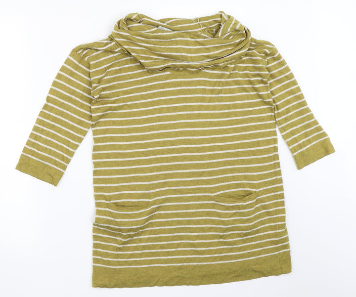 Wallis Womens Green Striped Pullover Jumper Size S