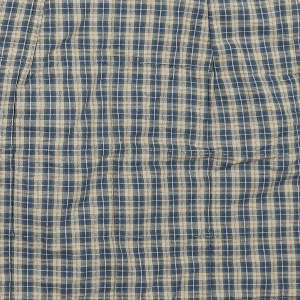 Preworn Womens Blue Check  Mini Skirt Size 26 in