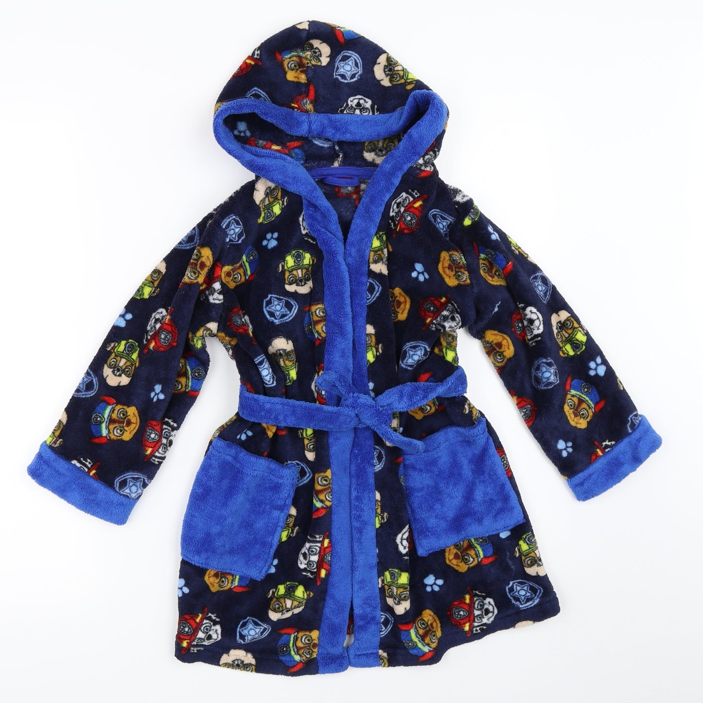 Paw Patrol Boys Blue Solid   Robe Size 5-6 Years  - Paw Patrol