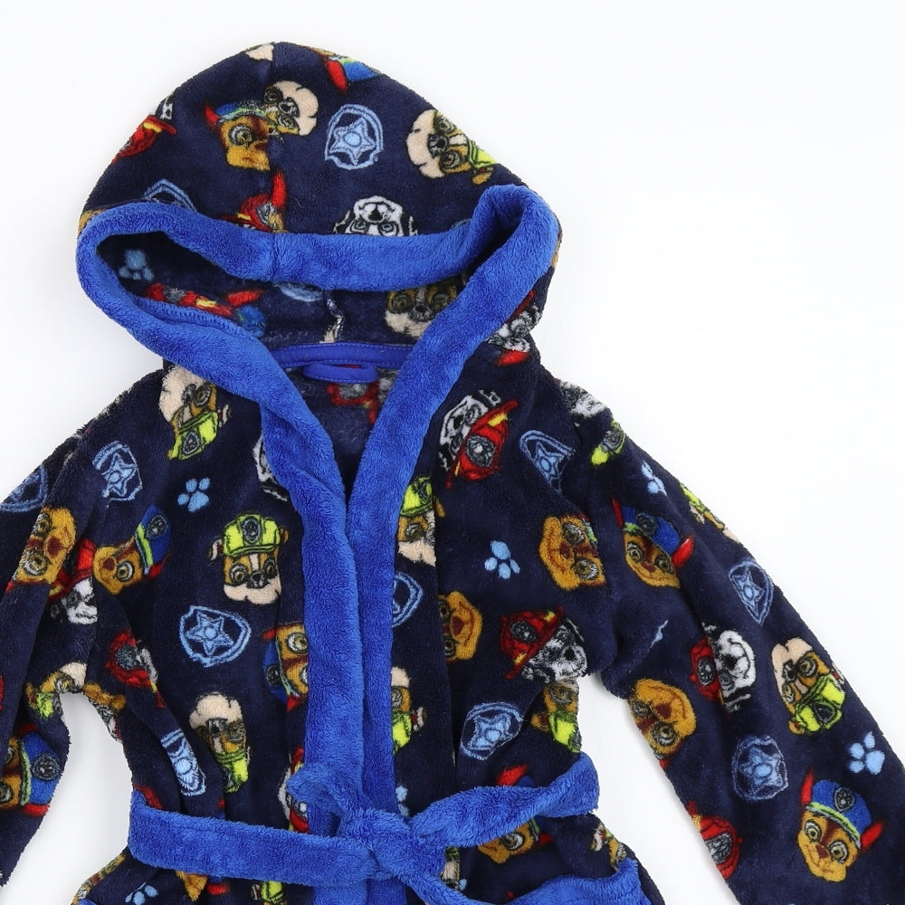 Paw Patrol Boys Blue Solid   Robe Size 5-6 Years  - Paw Patrol