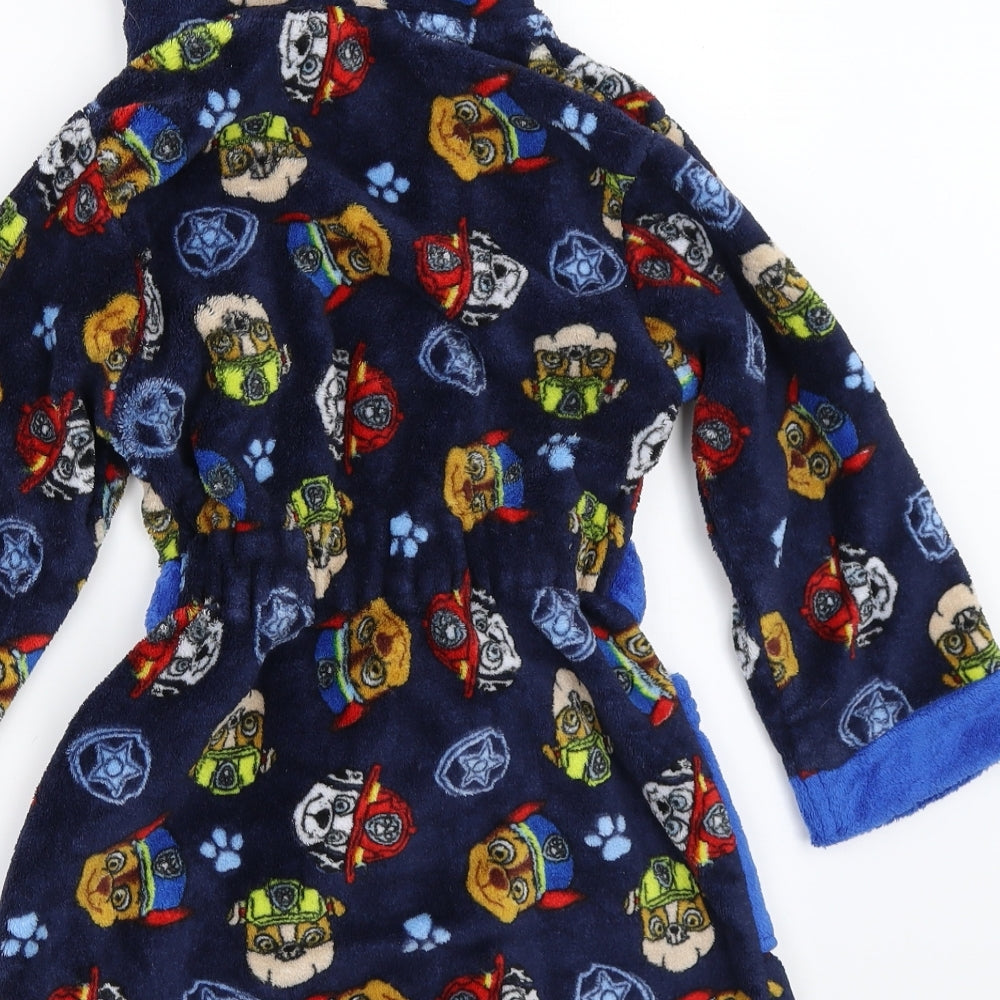 Paw Patrol Boys Blue Solid   Robe Size 5-6 Years  - Paw Patrol