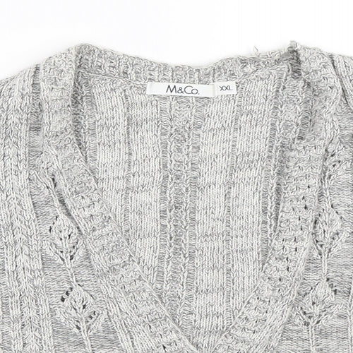 M&Co Womens Grey   Cardigan Jumper Size 2XL