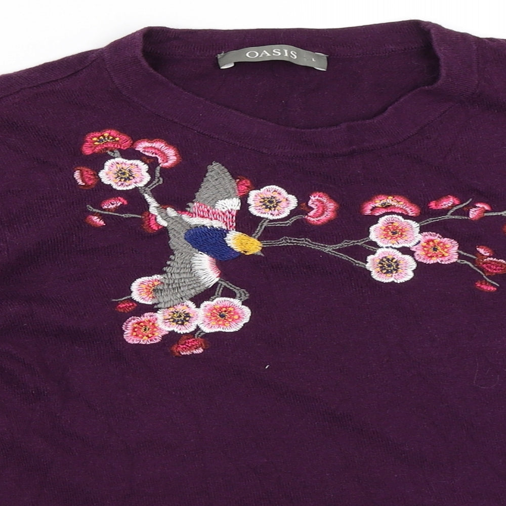Oasis Womens Purple   Pullover Jumper Size L