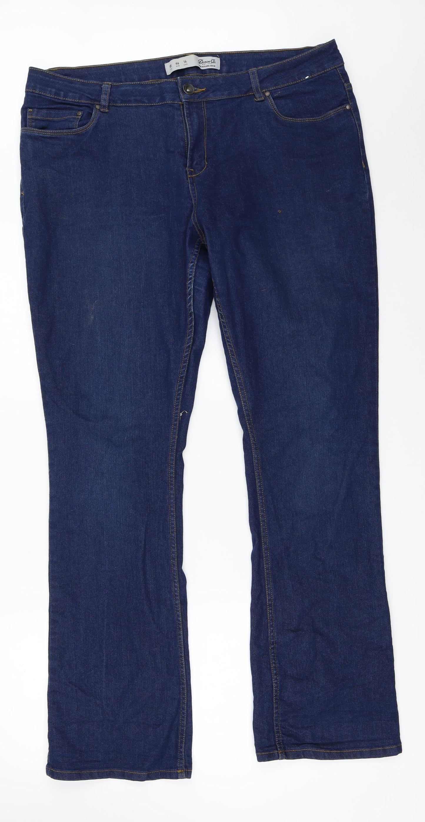 Primark Womens Blue  Denim Bootcut Jeans Size 18 L31 in
