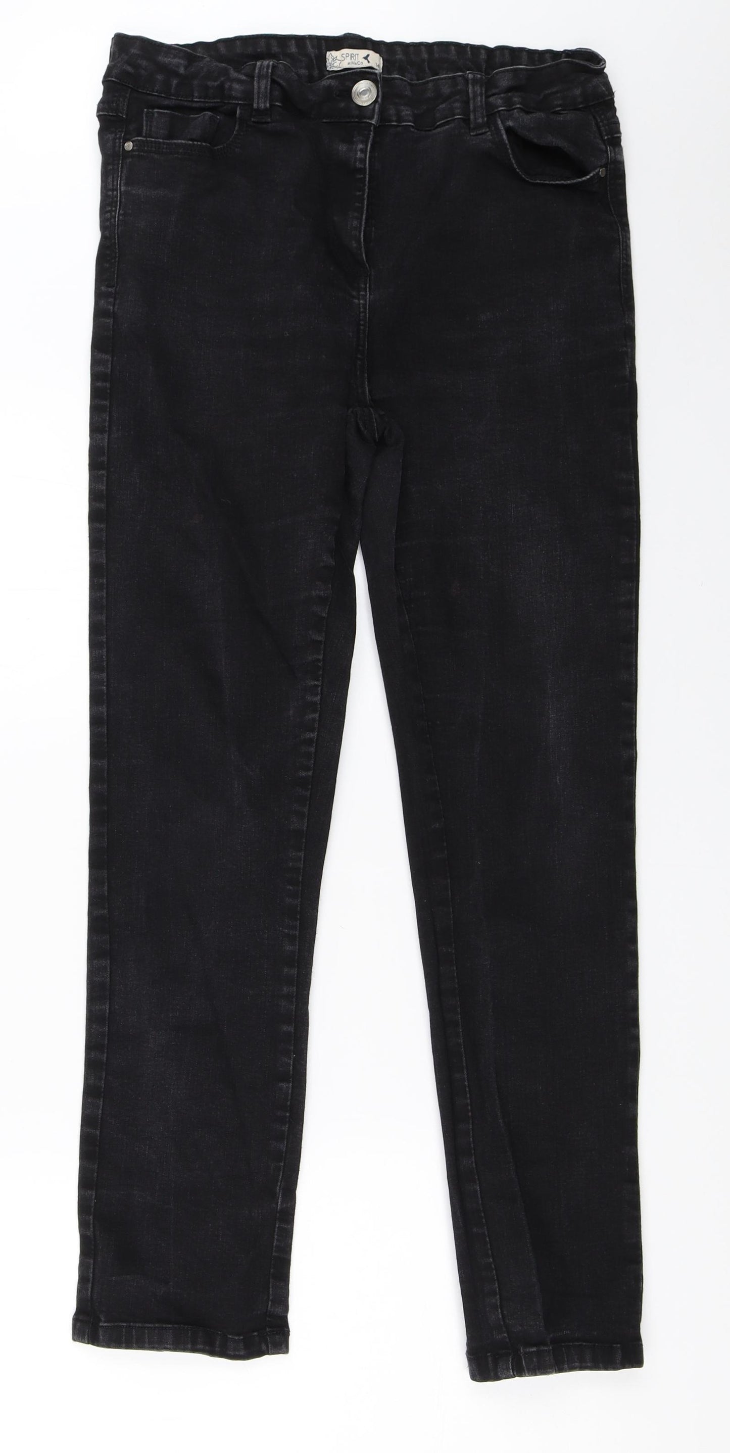 M&Co Womens Black  Denim Skinny Jeans Size 14 L28 in