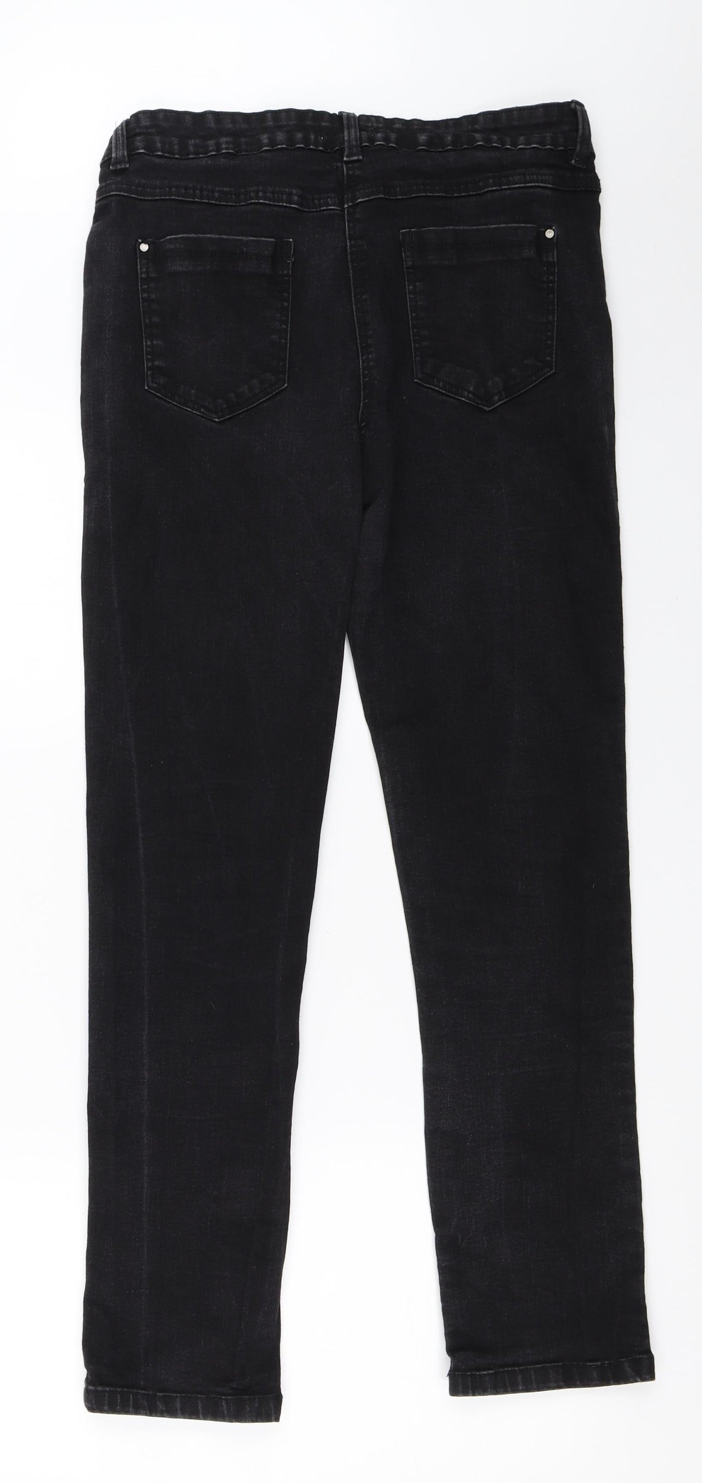 M&Co Womens Black  Denim Skinny Jeans Size 14 L28 in