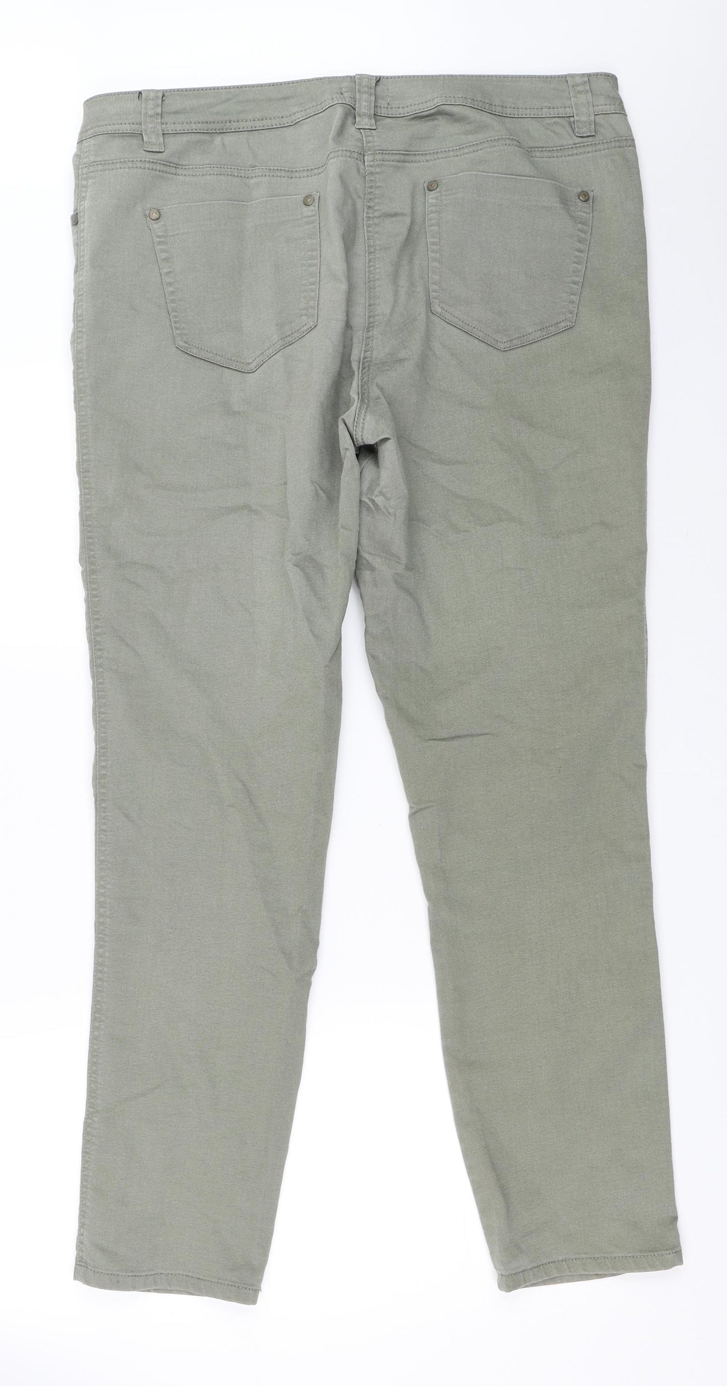 M&Co Womens Green   Straight Jeans Size 18 L29.5 in