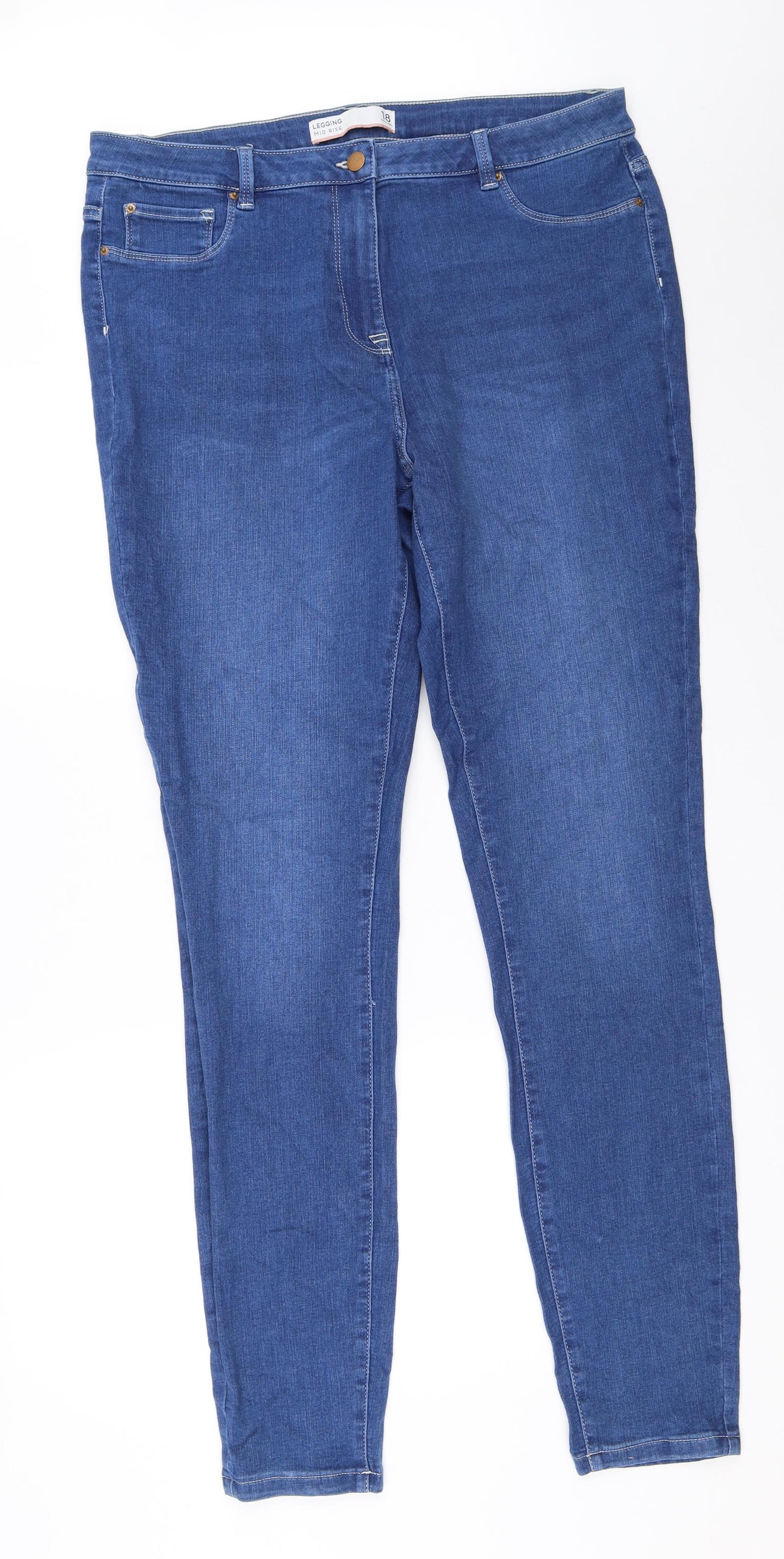 NEXT Womens Blue  Denim Skinny Jeans Size 18 L33.5 in