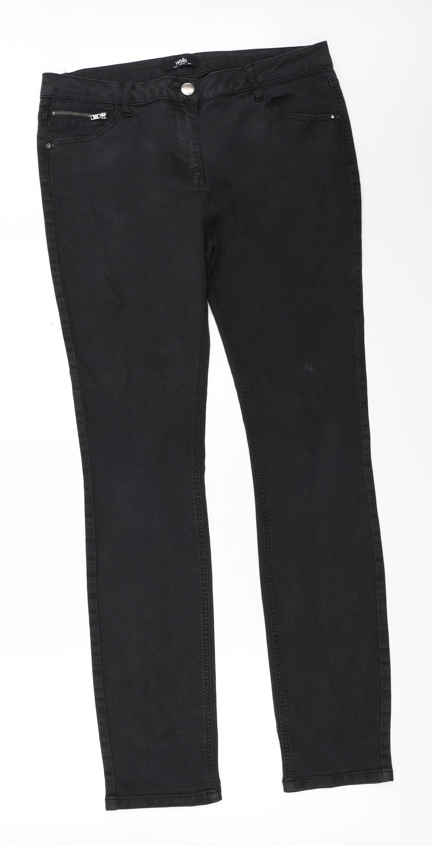 Wallis Womens Black   Straight Jeans Size 14 L31 in