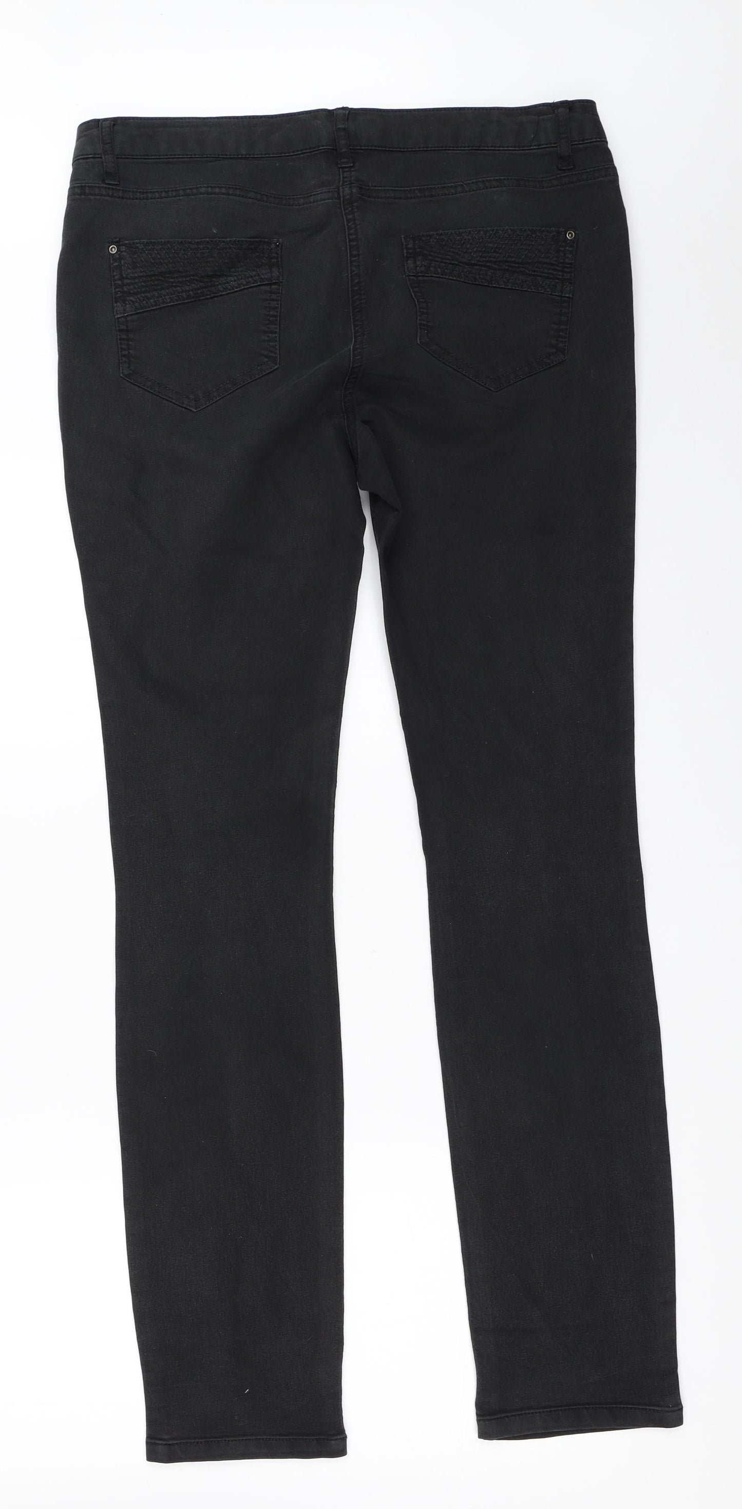 Wallis Womens Black   Straight Jeans Size 14 L31 in