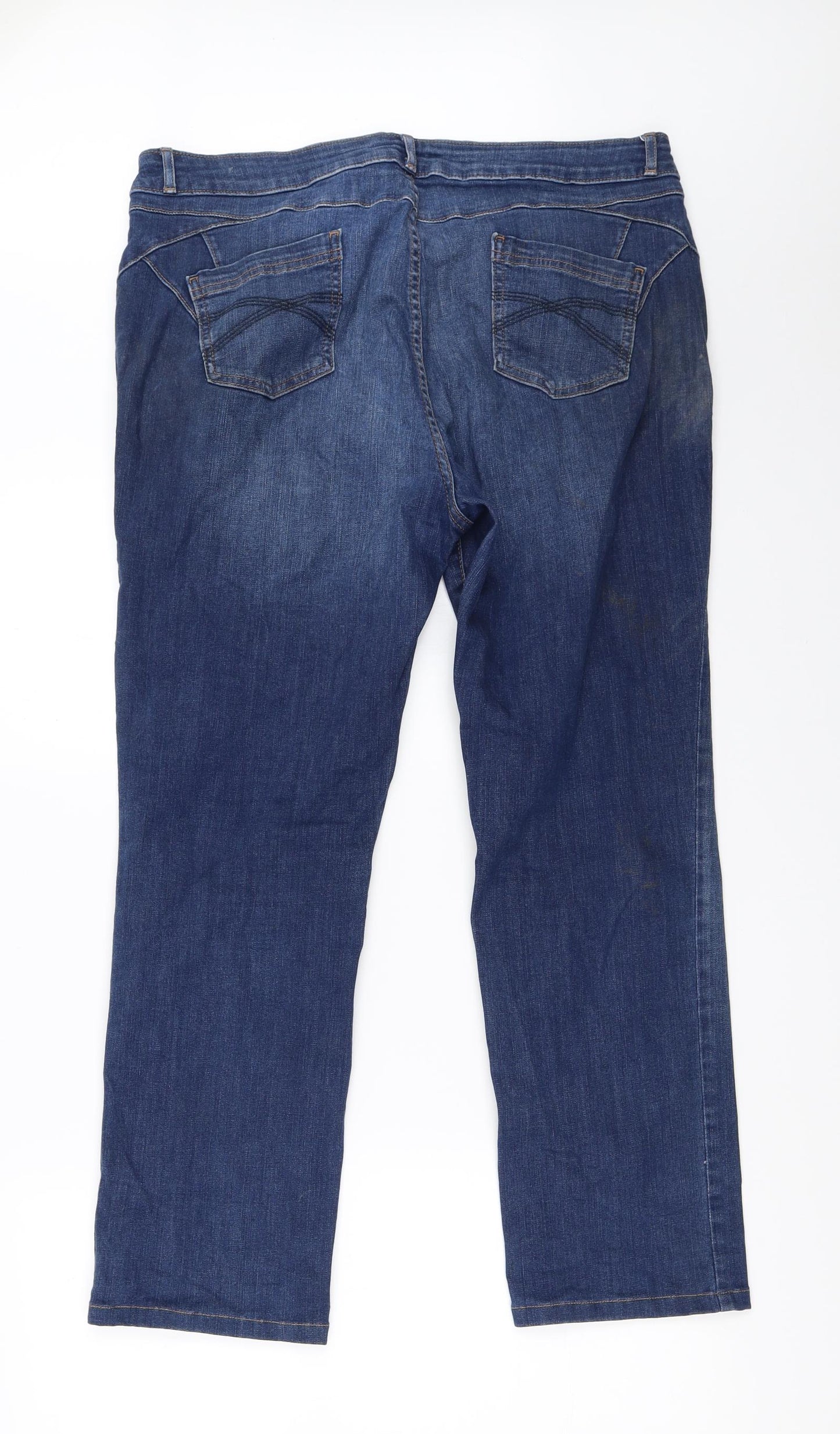 Per Una Womens Blue  Denim Straight Jeans Size 16 L26 in