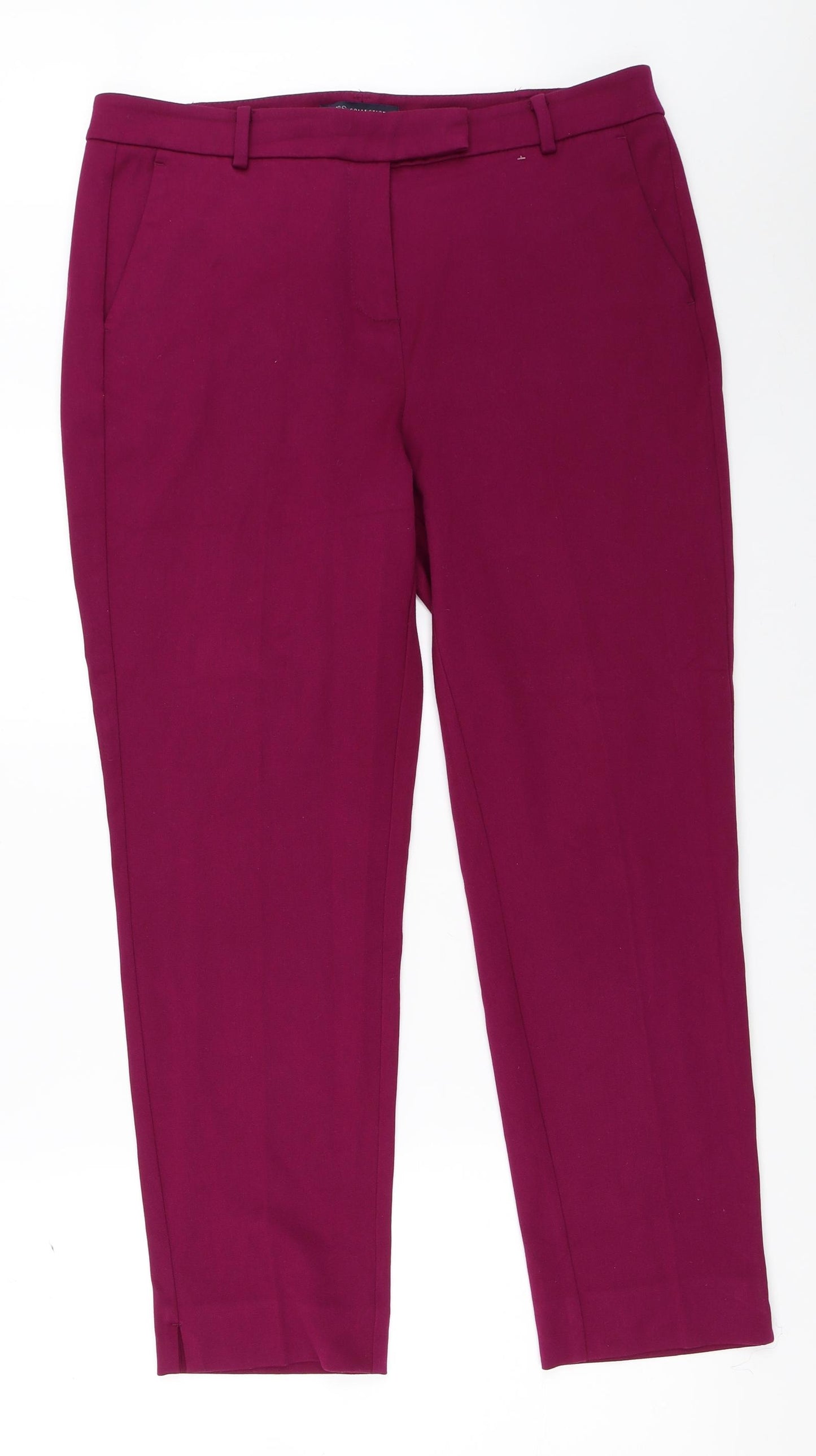 Marks and Spencer Womens Purple   Capri Trousers Size 14 L27 in