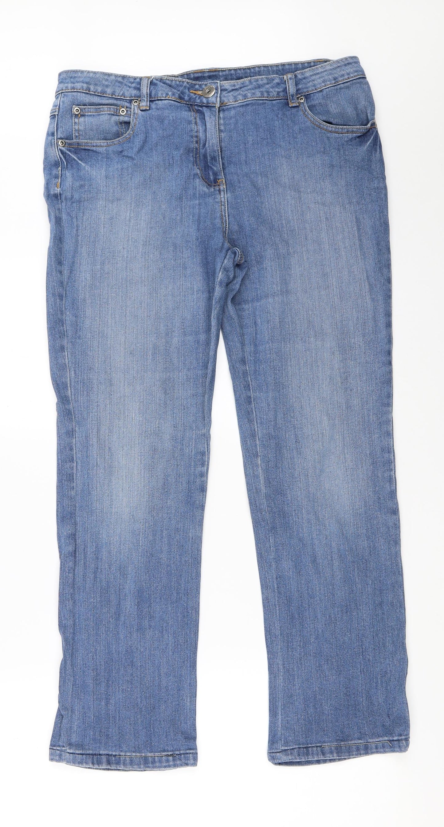 Papaya Womens Blue  Denim Straight Jeans Size 14 L27.5 in
