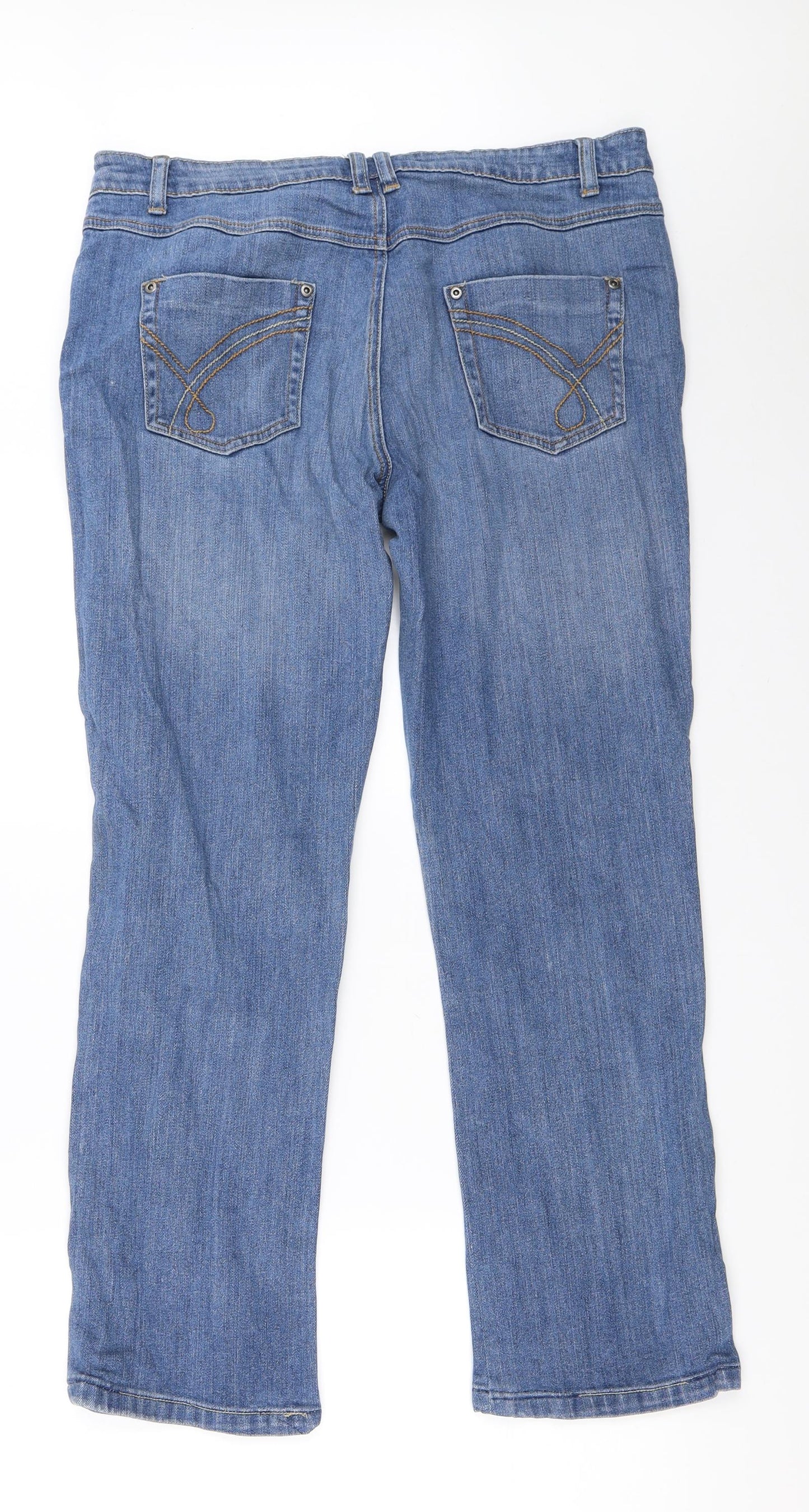 Papaya Womens Blue  Denim Straight Jeans Size 14 L27.5 in