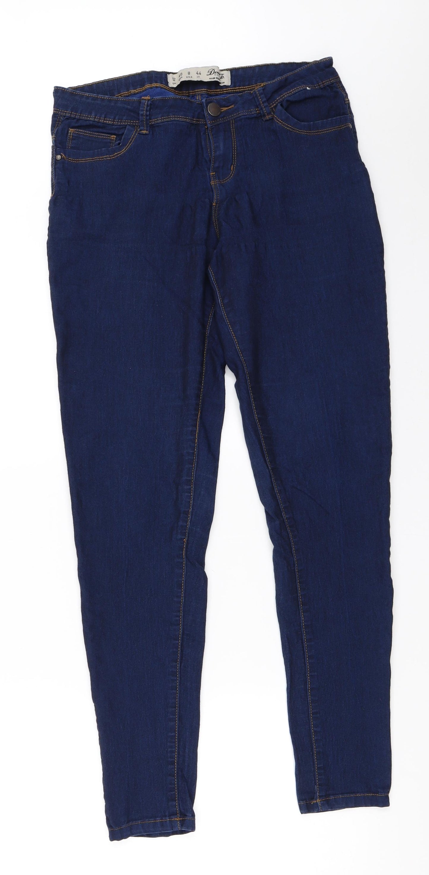 Primark Womens Blue  Denim Skinny Jeans Size 12 L28 in
