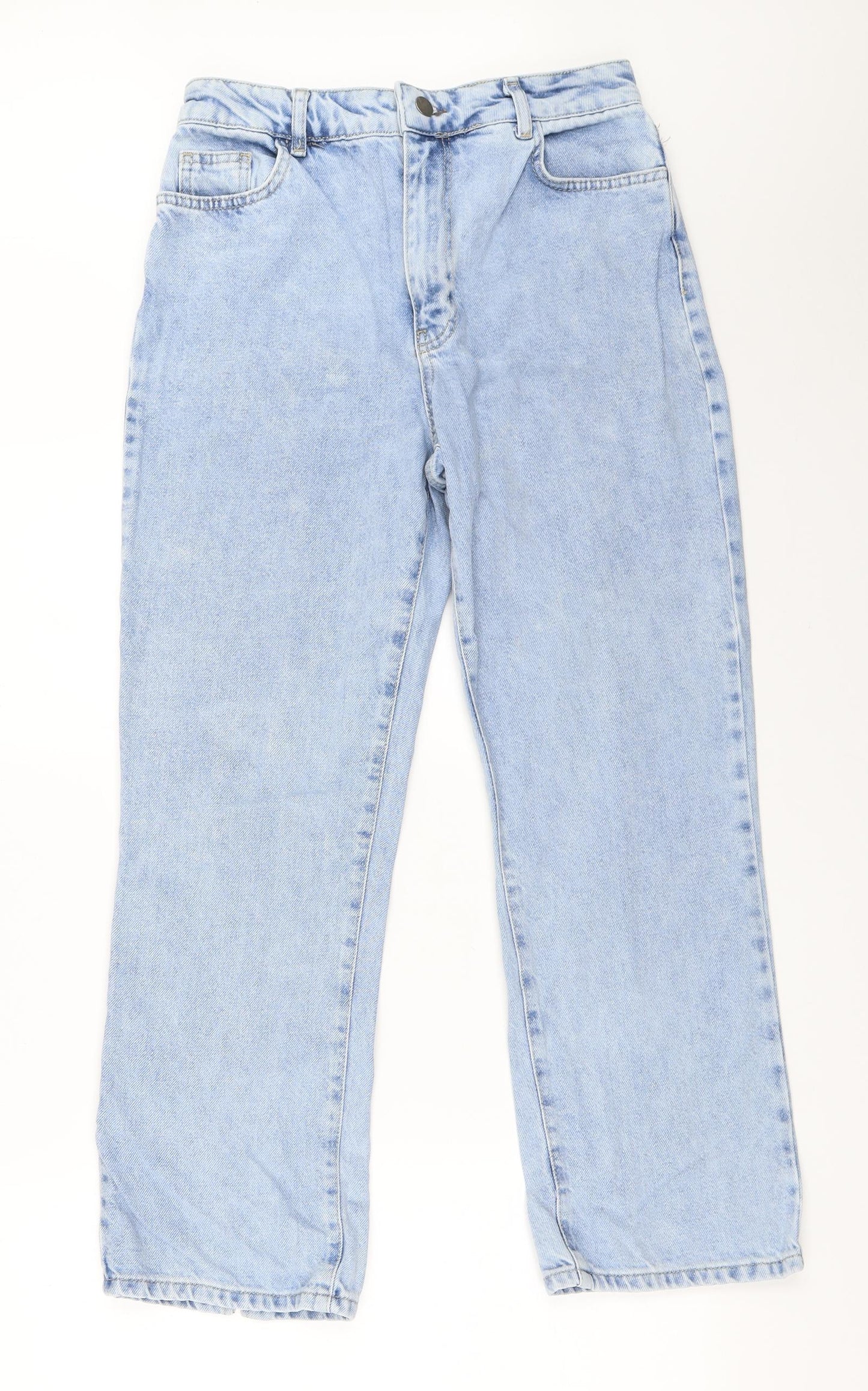 Boohoo Womens Blue  Denim Straight Jeans Size 12 L26 in