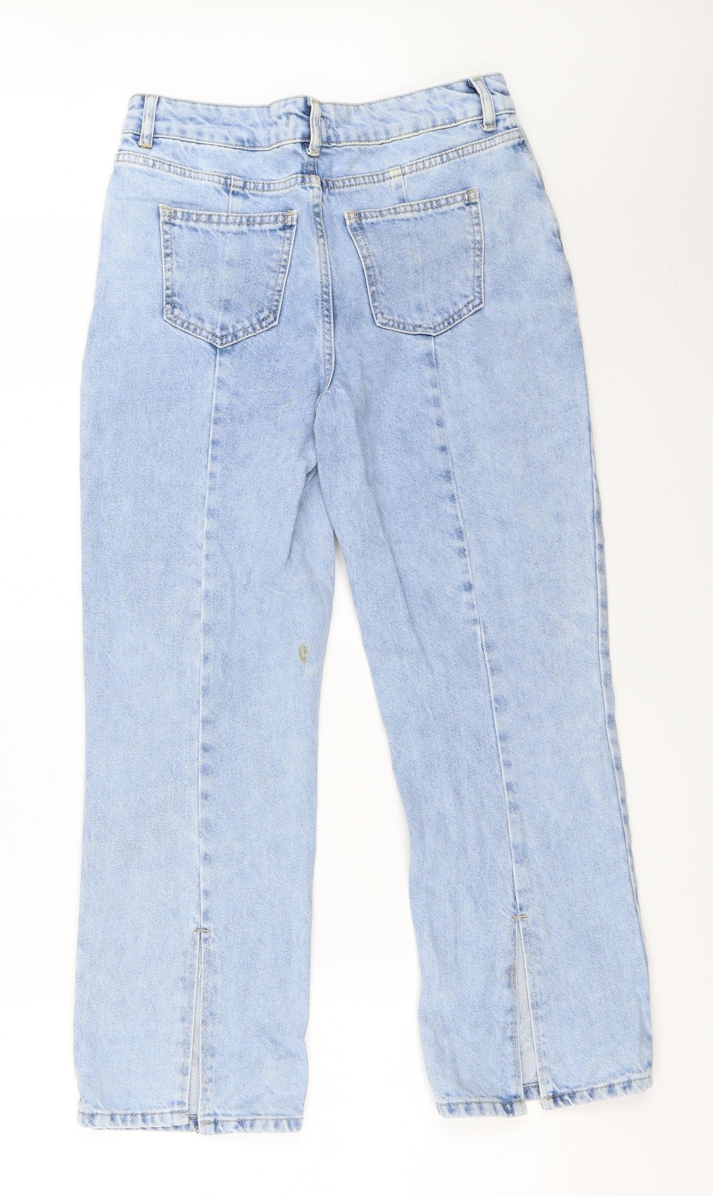 Boohoo Womens Blue  Denim Straight Jeans Size 12 L26 in