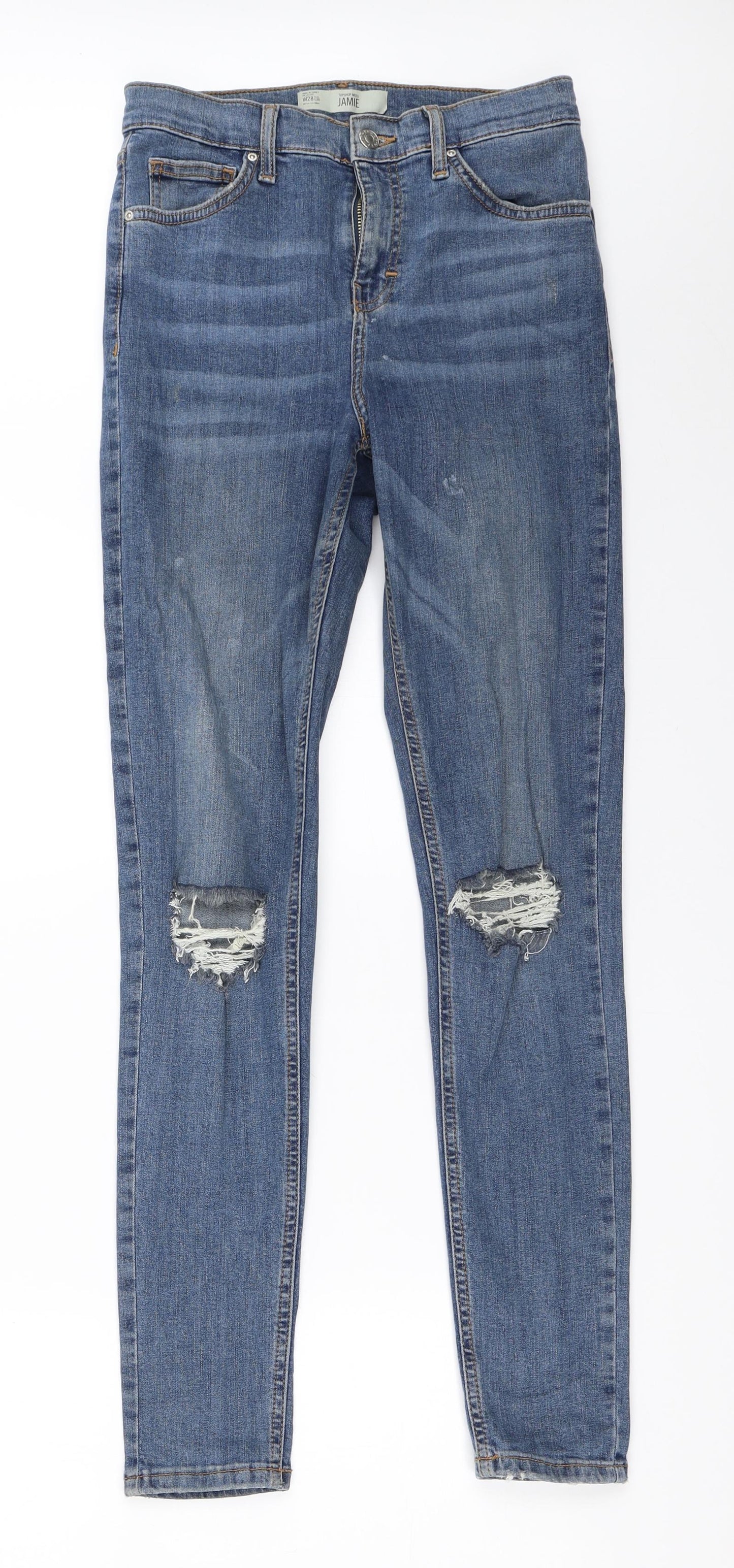 Topshop Womens Blue  Denim Skinny Jeans Size 28 in L34 in - Jamie Jeans