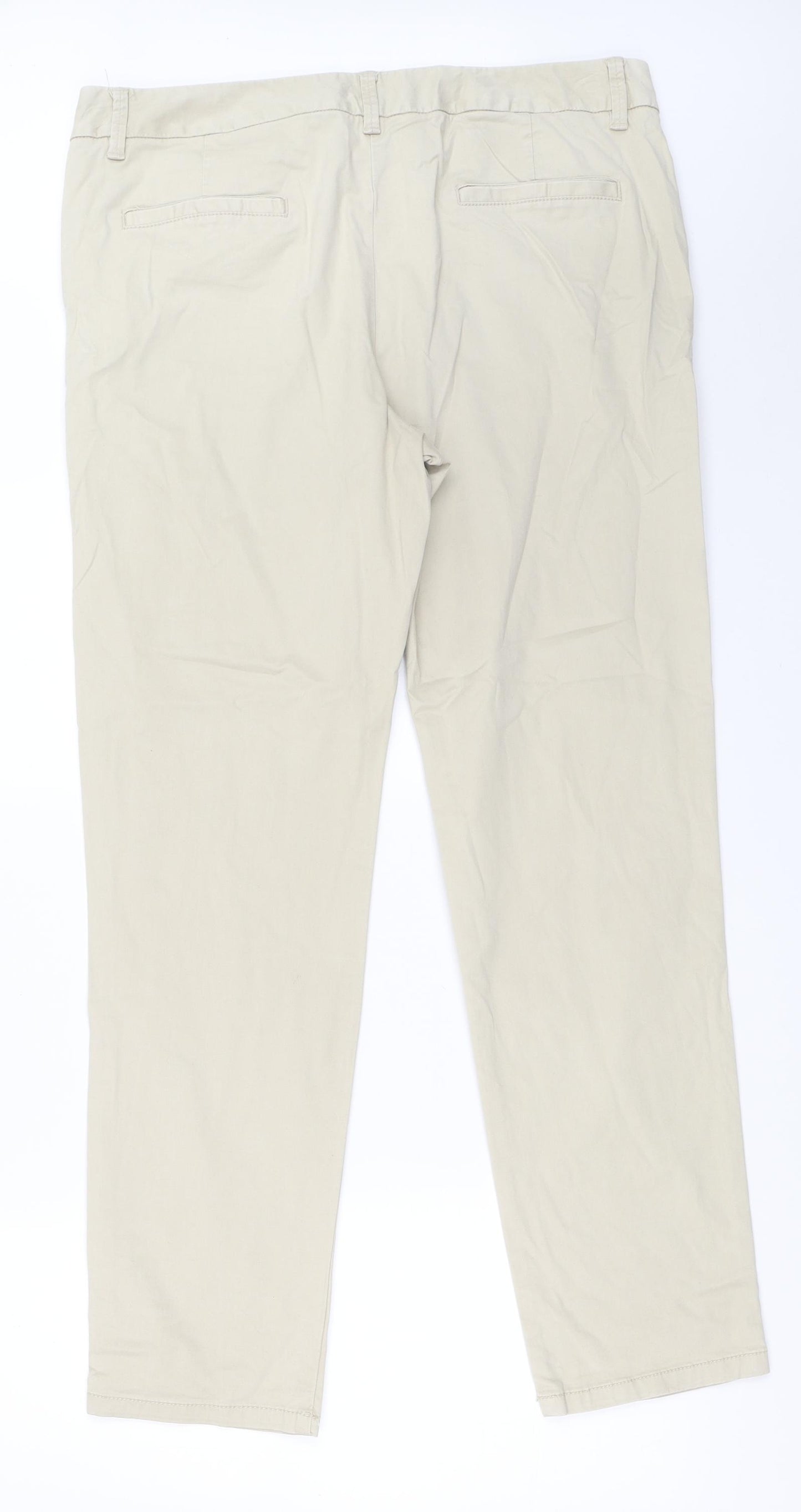 Papaya Womens Beige   Chino Trousers Size 16 L30 in