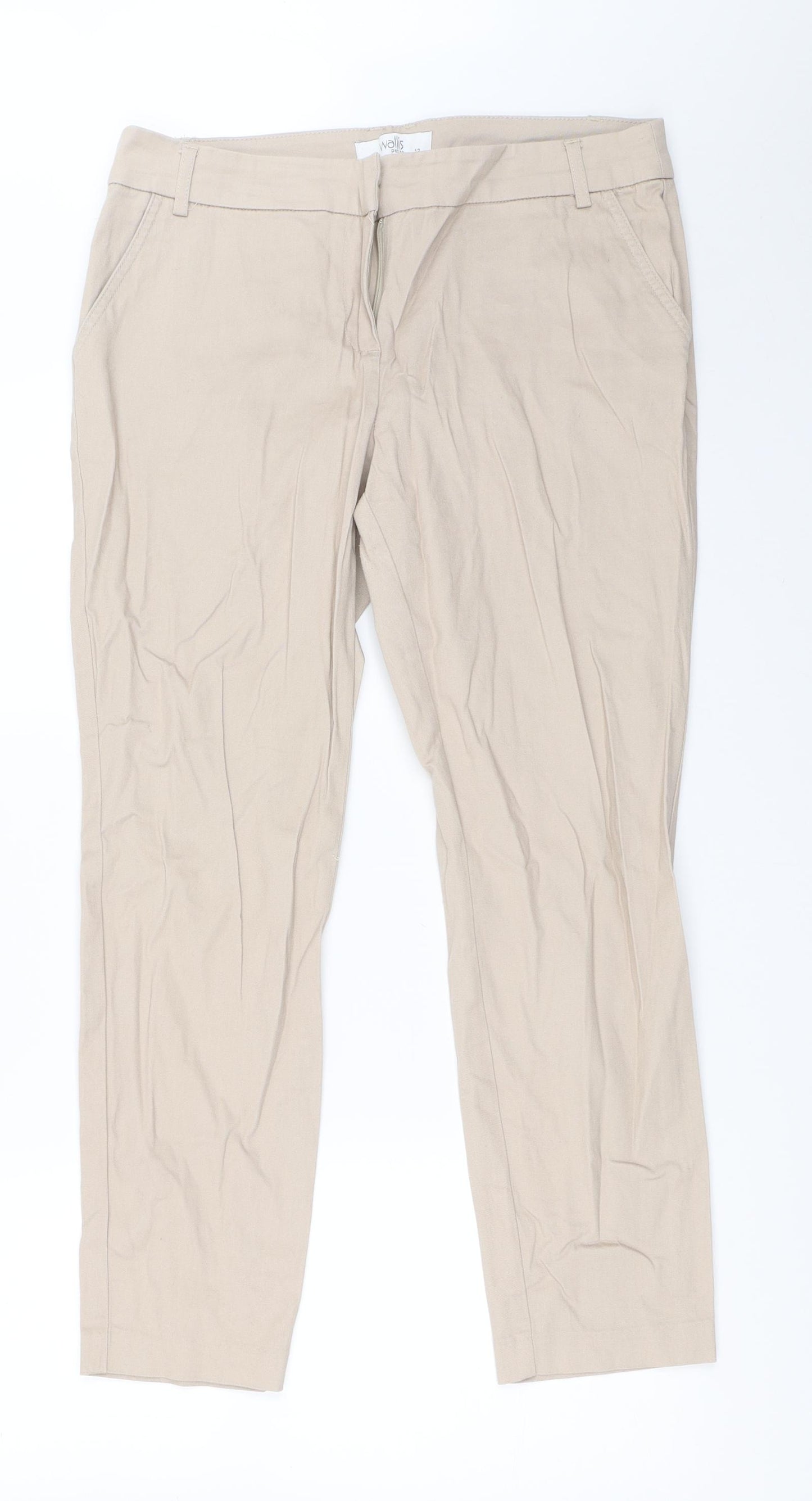 Wallis Womens Beige   Capri Trousers Size 12 L26 in