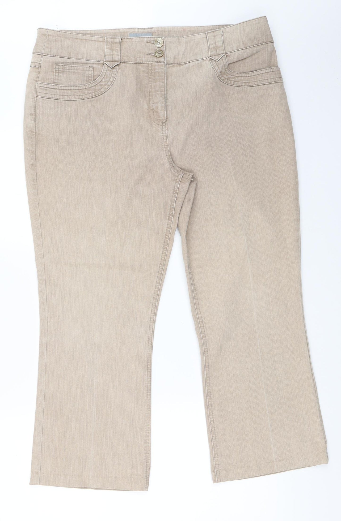 Per Una Womens Beige   Bootcut Jeans Size 16 L24 in