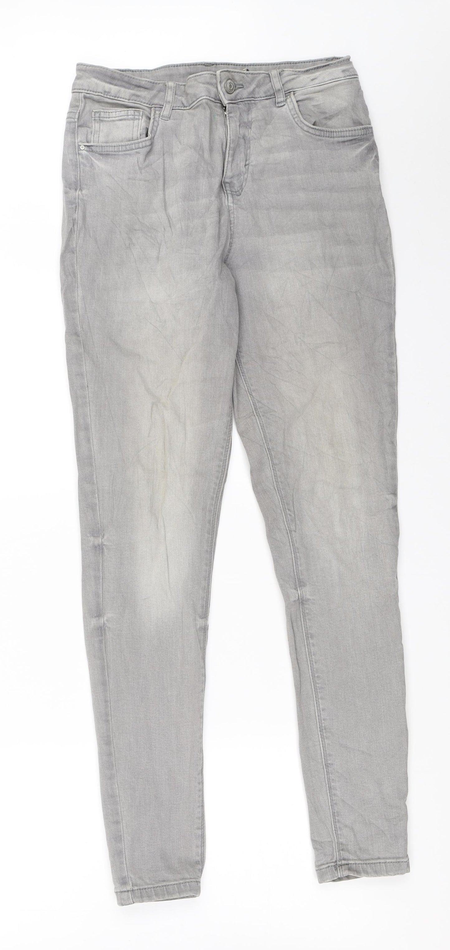 Primark Womens Grey  Denim Skinny Jeans Size 10 L29 in