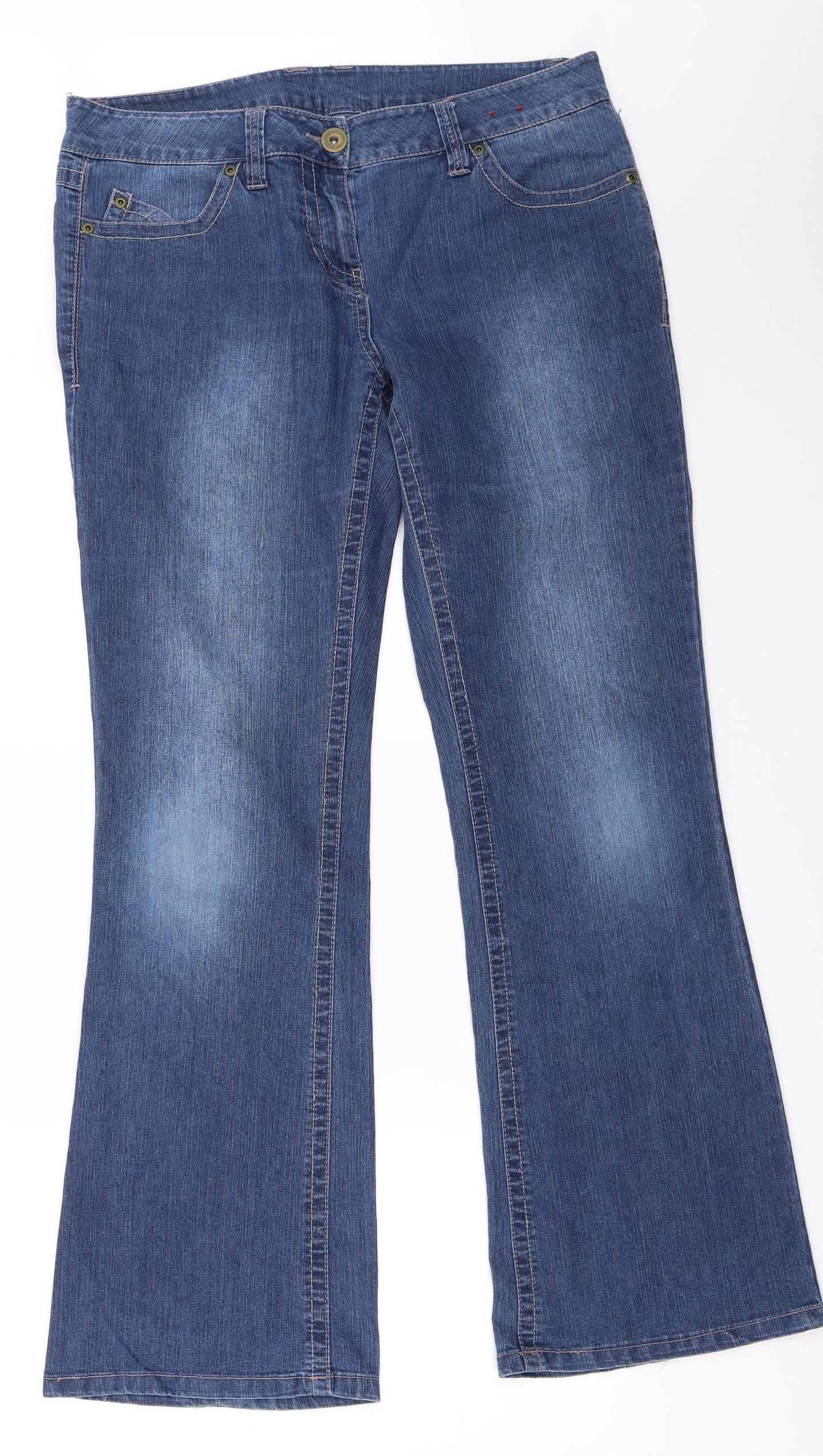 Dorothy Perkins Womens Blue  Denim Bootcut Jeans Size 14 L31 in