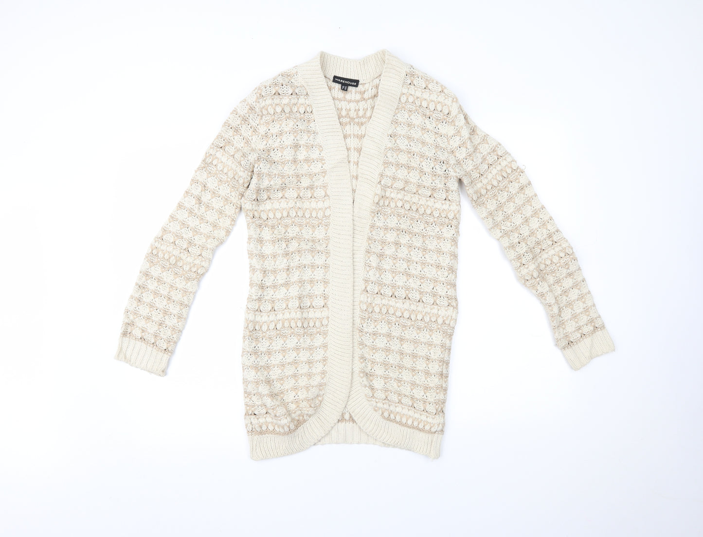 Warehouse Womens Beige   Cardigan Jumper Size 10