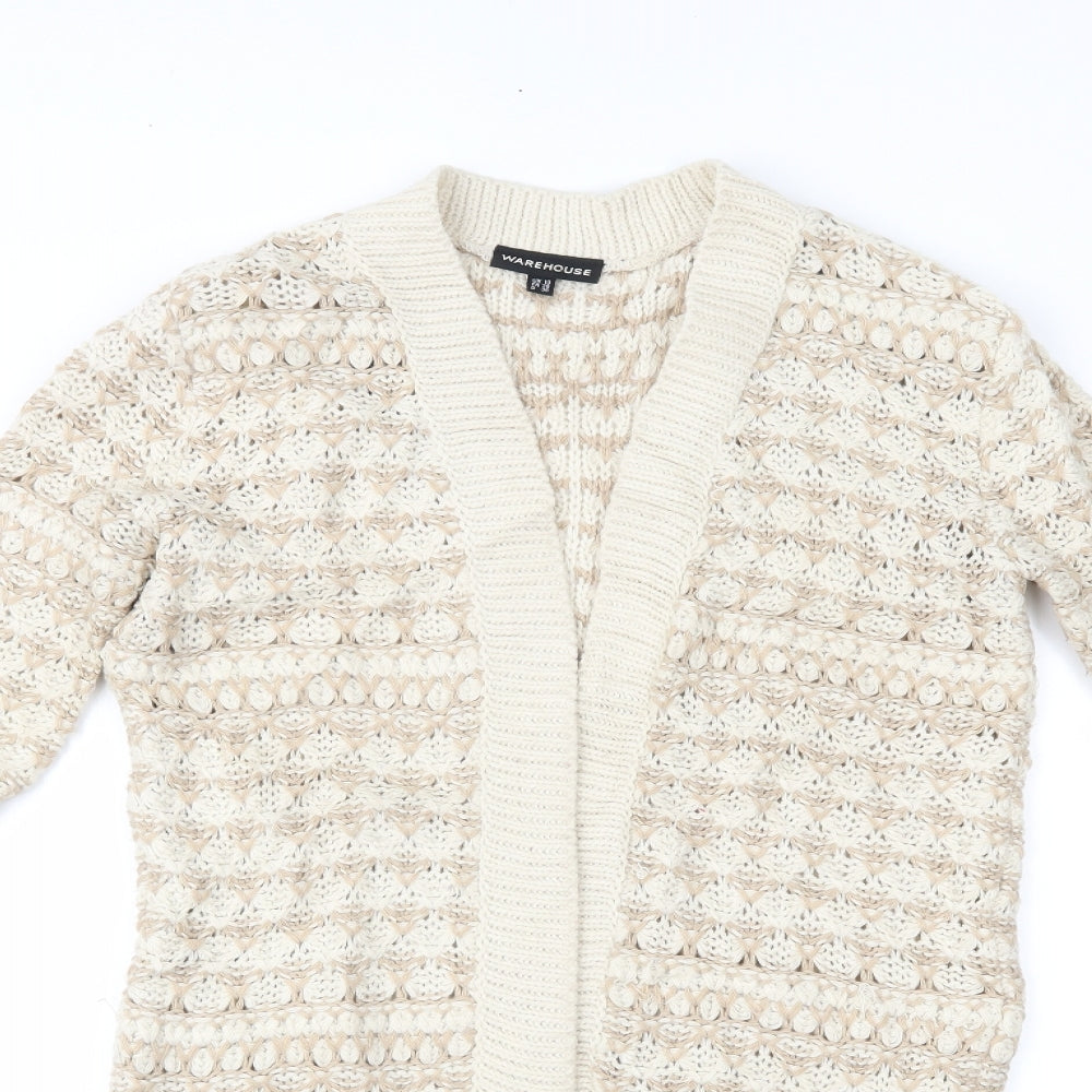 Warehouse Womens Beige   Cardigan Jumper Size 10