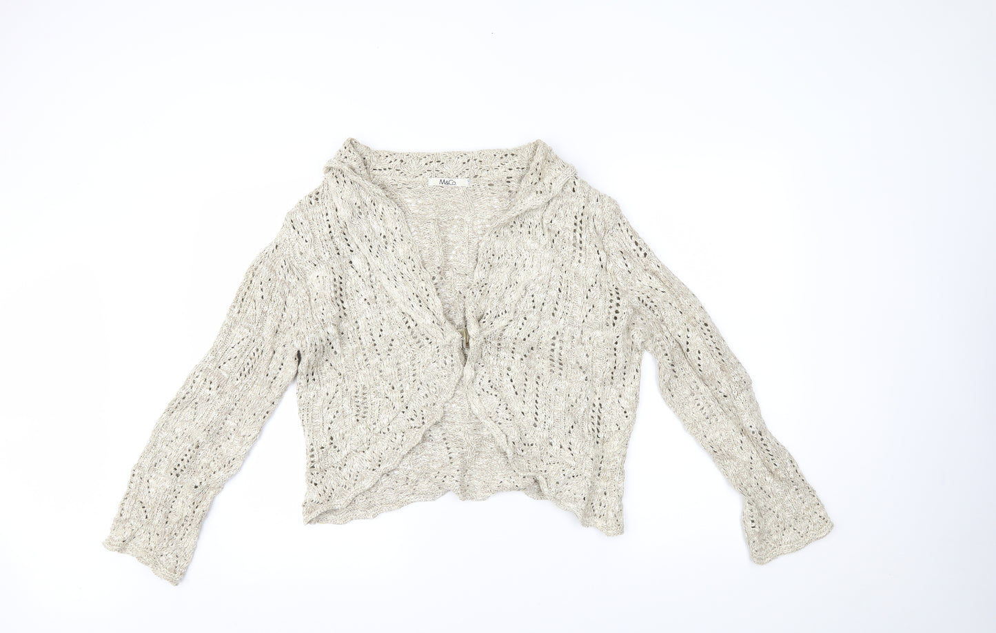 M&Co Womens Gold   Cardigan Jumper Size 2XL