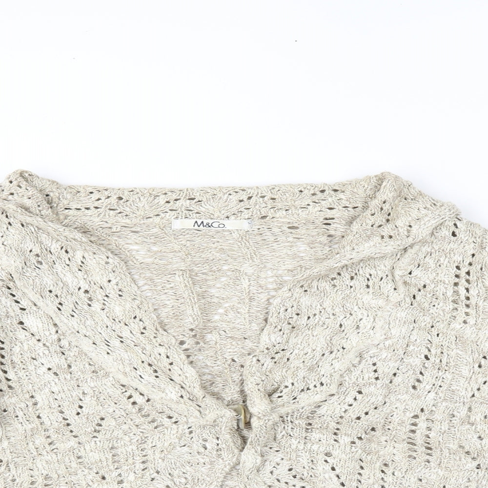 M&Co Womens Gold   Cardigan Jumper Size 2XL