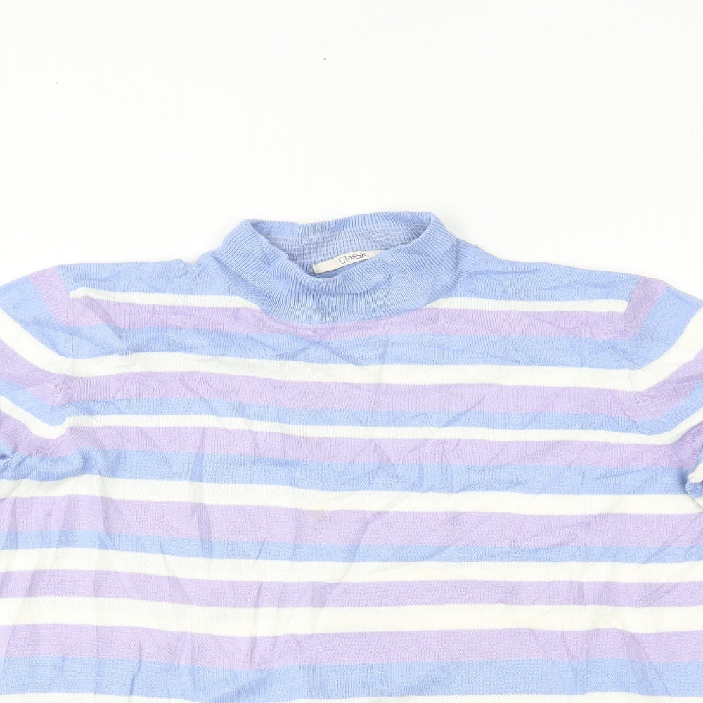 Marks and Spencer Womens Blue Striped  Basic Blouse Size 14