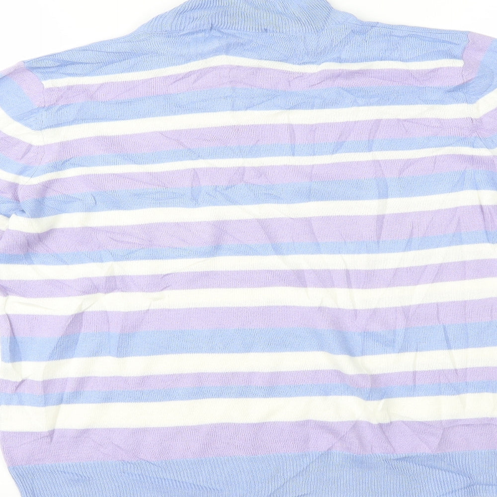 Marks and Spencer Womens Blue Striped  Basic Blouse Size 14