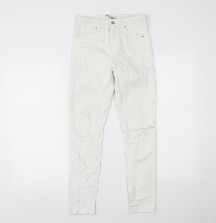 Topshop Womens White Denim Skinny Jeans Size 26 L30 in