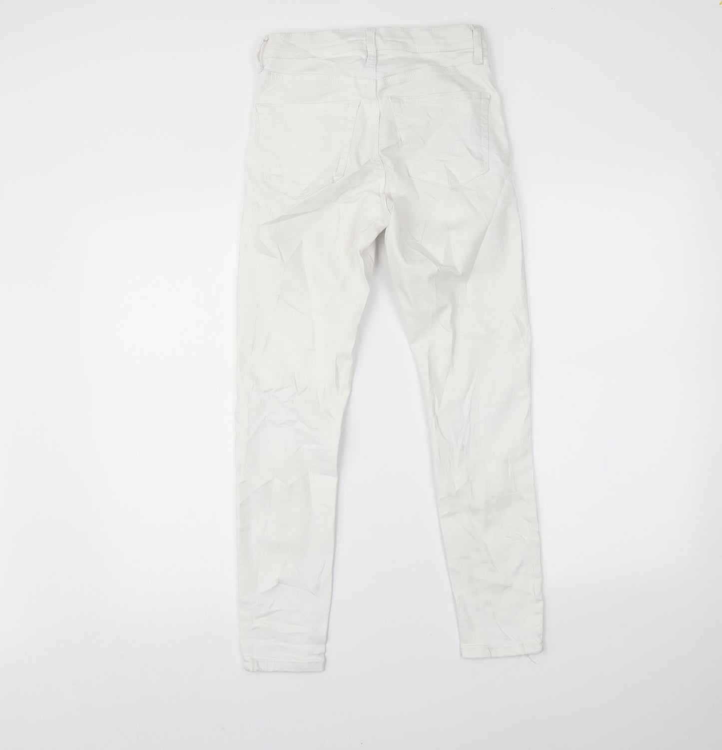 Topshop Womens White  Denim Skinny Jeans Size 26 L30 in