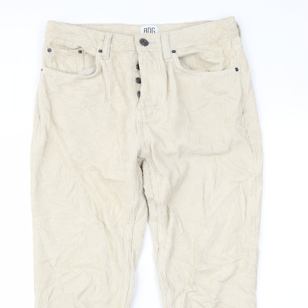 BDG Mens Beige  Corduroy Trousers  Size 32 L32 in