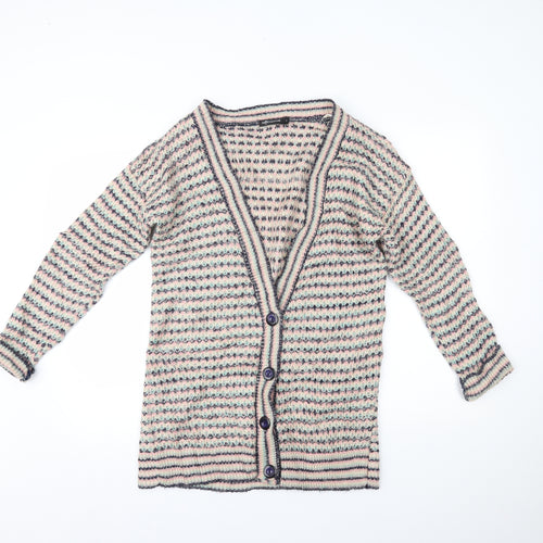 Internacionale Womens Multicoloured Striped  Cardigan Jumper Size L