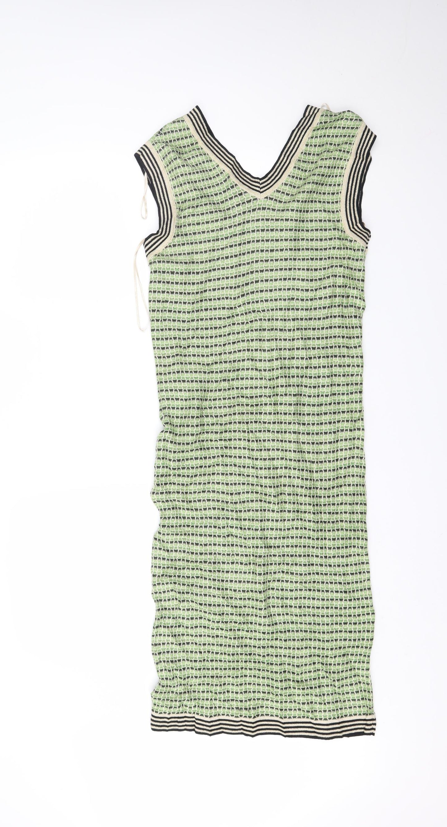 Marks and Spencer Womens Green Striped  Bodycon  Size 6