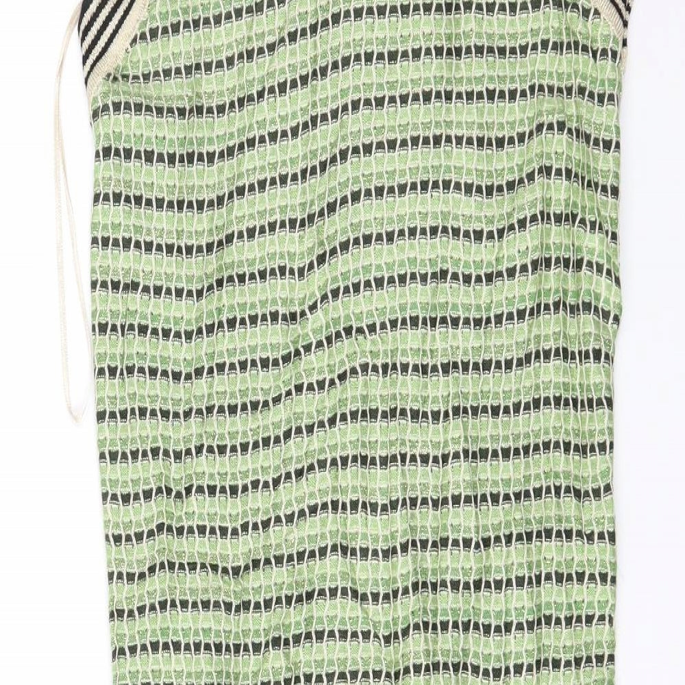 Marks and Spencer Womens Green Striped  Bodycon  Size 6