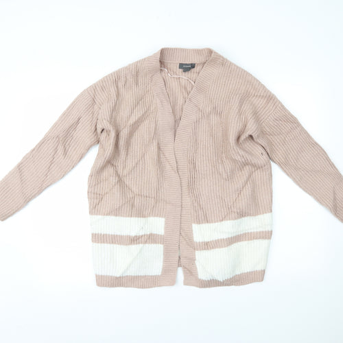 Primark Womens Pink Striped  Cardigan Jumper Size M