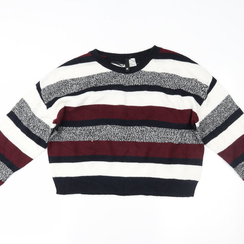 H&M Womens Multicoloured Striped  Pullover Jumper Size M