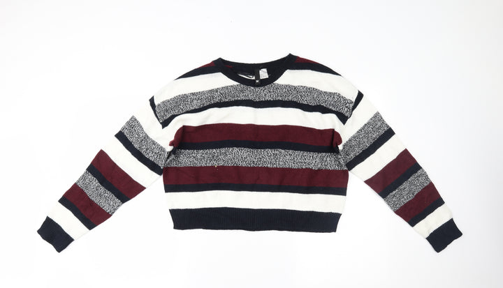 H&M Womens Multicoloured Striped  Pullover Jumper Size M
