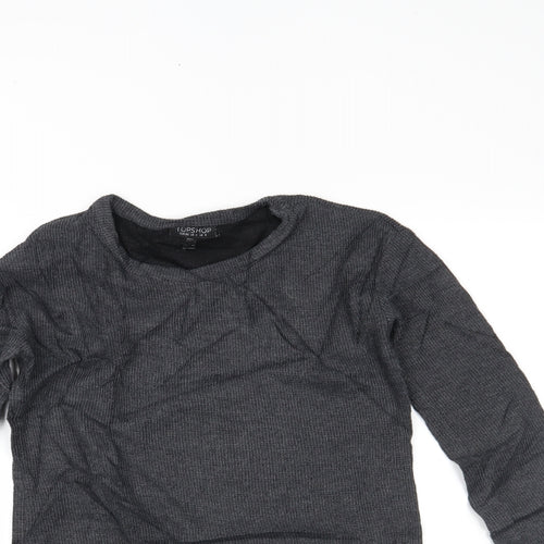 Topshop Womens Grey   Basic Blouse Size 8