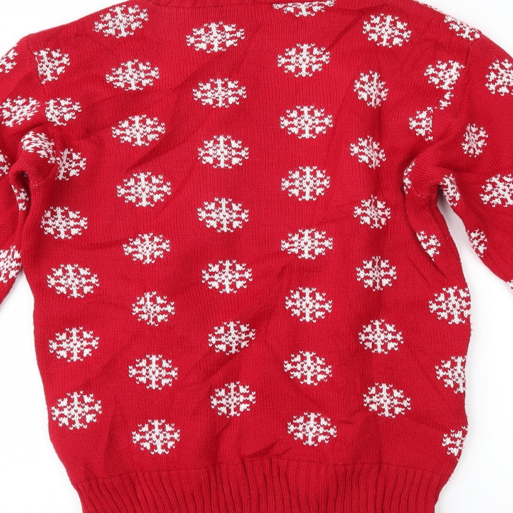 Brave Soul Womens Red   Pullover Jumper Size S  - christmas